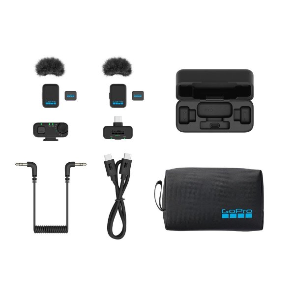 GoPro Komplettes kabelloses Mikrofon-Kit, Schwarz