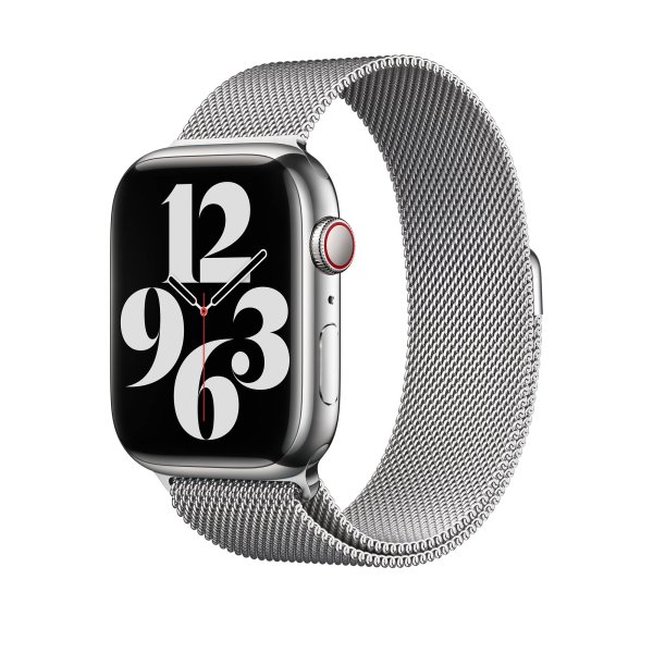 Apple Milanaise Loop Armband für Apple Watch 45 mm, Silber