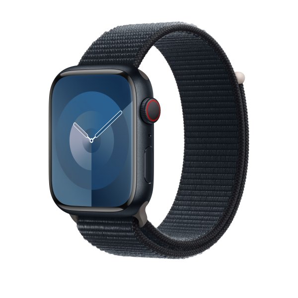 Apple Sport Loop Armband für Apple Watch 45 mm, Schwarz