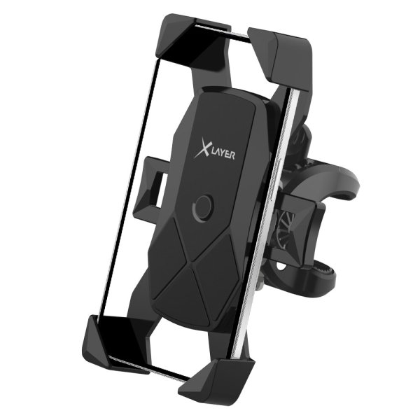 XLayer Fahrrad-Halterung mit Schnappfunktion für Smartphones, Schwarz