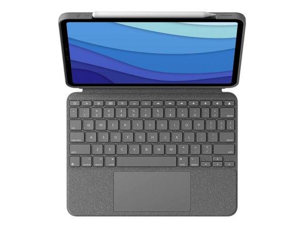 Logitech Combo Touch, Case mit integrierter Tastatur & Trackpad für Apple iPad Pro Air 12,9“ (5. Gen