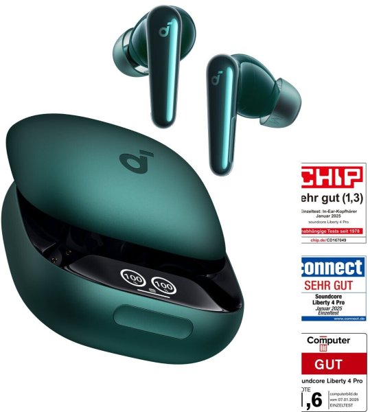 Soundcore Liberty 4 Pro, True Wireless In-Ear Kopfhörer mit Active Noise Cancelling, Grün