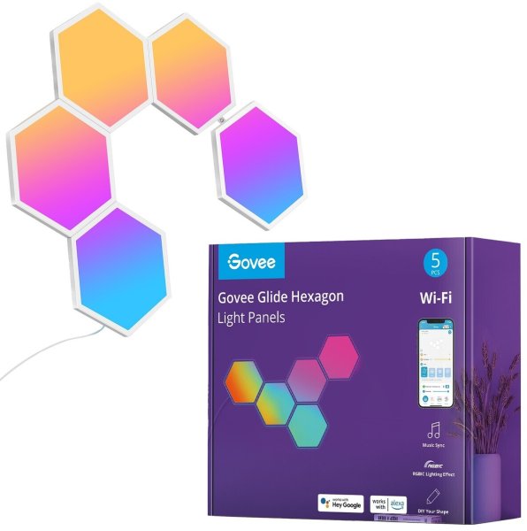 Govee RGBIC Glide Hexa Light Panels (5 pcs)
