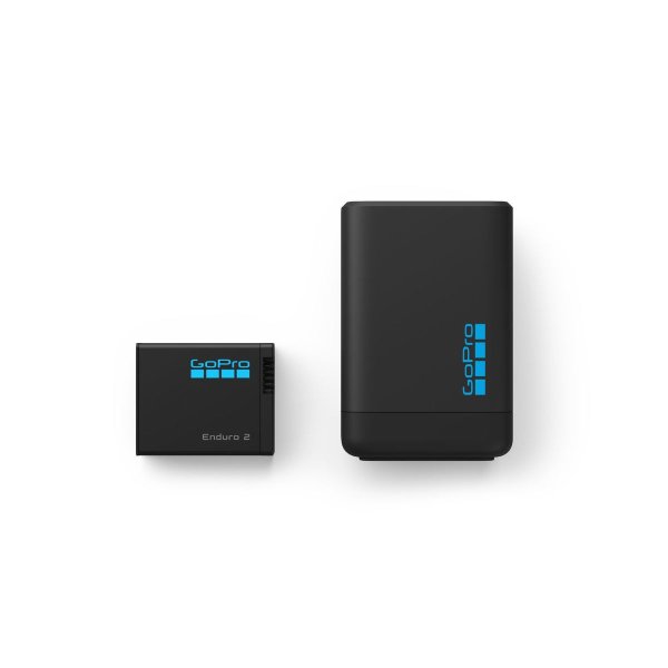 GoPro Doppel-Ladegerät + Enduro 2 für Mission 1 und Hero 13, Schwarz