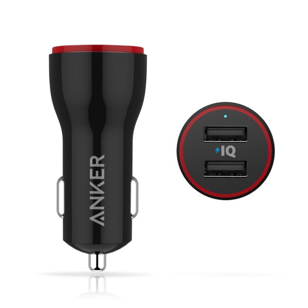 Anker PowerDrive KFZ-Ladegerät, 24W, 2x USB-A, Schwarz