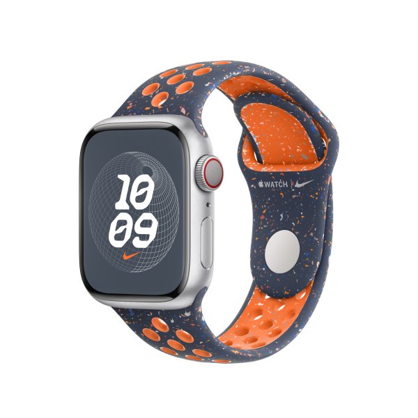 Apple Nike Sportarmband für Apple Watch 41 mm, Blue Flame, S/M (130-180 mm Umfang)