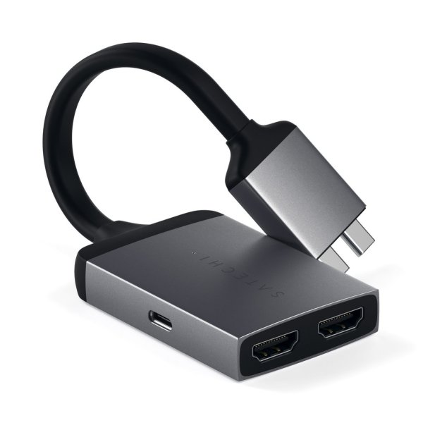 Satechi USB-C Dual auf HDMI Dual Adapter, Grau