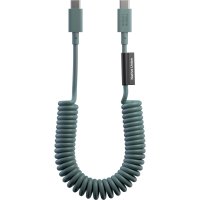 Native Union Pop USB-C auf USB-C Spiralkabel Slate Green