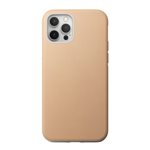 Nomad Modern Leder Case mit MagSafe für iPhone 12 / 12 Pro, Beige