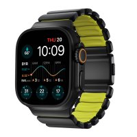 Nomad Stratos Titanium Armband für Apple Watch, (Series 1/2/3) 42/44/45/46/49mm Schwarz/Gelb