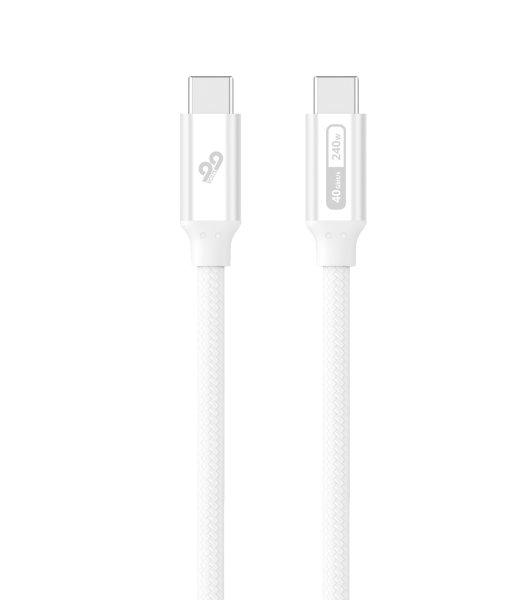99VOLTS USB-C auf USB-C Kabel, geflochten, 240W, 40 Gbit/s, 1m, Weiß
