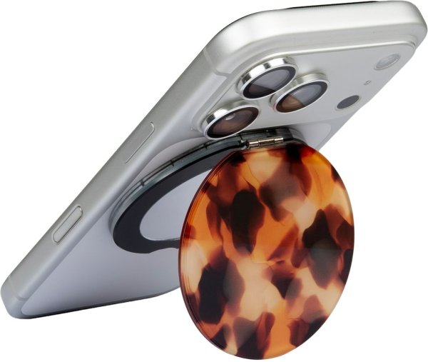 LAUT MAGMOJI Mirror Stand, MagSafe Ring mit Spiegel & Ständer für Apple iPhone, Tortoise Classic