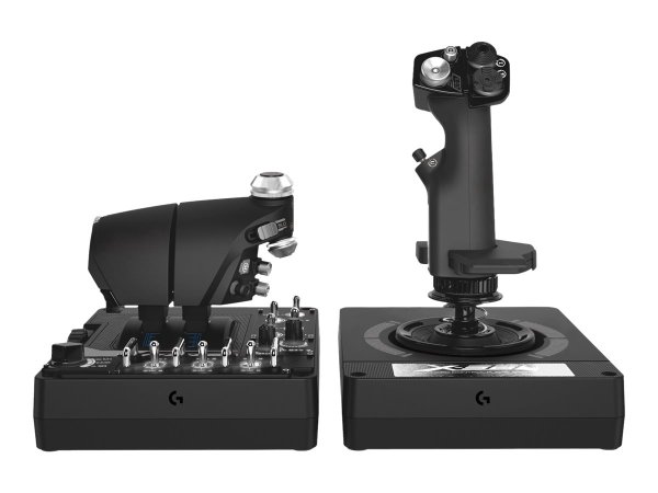Logitech X56 H.O.T.A.S. RGB Joystick und Schubregler für Flugsimulatoren, Schwarz