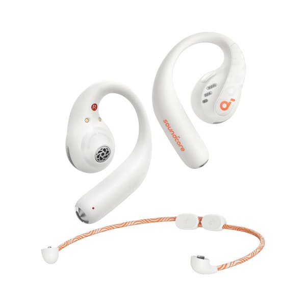 Soundcore AeroFit Pro white Bluetooth Open-Ear Sport Kopfhörer LDAC Spatial Audio IP55 14 Stunden Wi