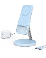 Anker MagGo 633 Kabelloses Ladegerät & Powerbank mit kabelloser Ladefunktion für iPhone & AirPod Blau