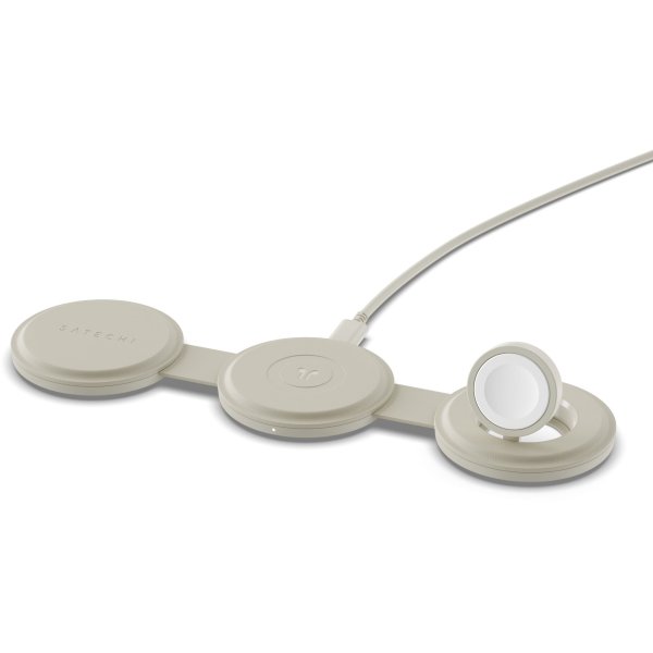 Satechi OntheGo Wireless Charger mit QI2 (3-in-1), 15W, Sand