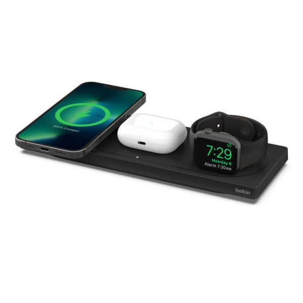 Belkin Wireless QI Charger (3-in-1), 15 W, Schwarz