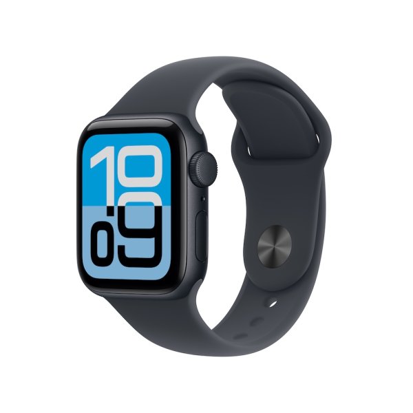 Apple Watch SE 3, GPS, 40mm Aluminiumgehäuse Mitternacht, Sportarmband Mitternacht, S/M (130-180 mm 