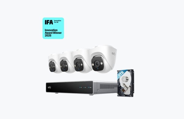 eufy PoE NVR Security System E40, 4× 4K 8MP IP-Überwachungskamera, Weiß