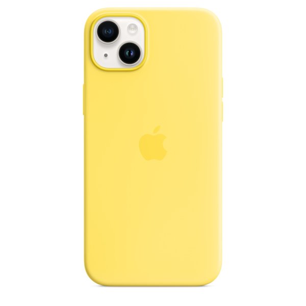 iPhone 14 Plus Silikon Case mit MagSafe - Kanariengelb