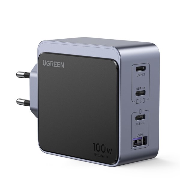 UGREEN Nexode X565, (GaN), 100W, 3x USB-C + 1x USB-A, Grau
