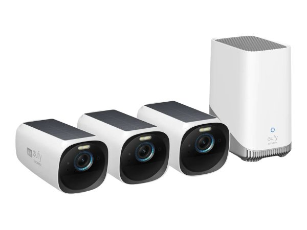 eufyCam S330 (eufyCam 3) - Videoserver + Kamera(s) - drahtlos (Wi-Fi) - 3 Kamera(s) - CMOS - weiß, S