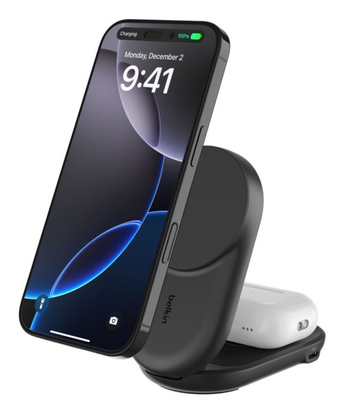 Belkin Wireless Charger mit QI2 (2-in-1), 25W, magnetisch, klappbar, Schwarz