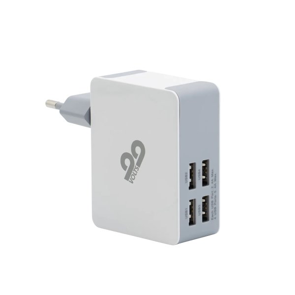 99VOLTS Power Adapter, 48W, 4x USB-A, Weiß