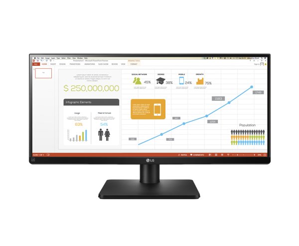 LG LED-Monitor 29UB67-B, 73,66cm (29"), 2560x1080, AH-IPS, 300cd/m2, 1000:1, 5000000:1 (dynamisch),