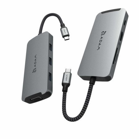 ADAM elements USB-C Hub (8 in 1 Adapter), Grau