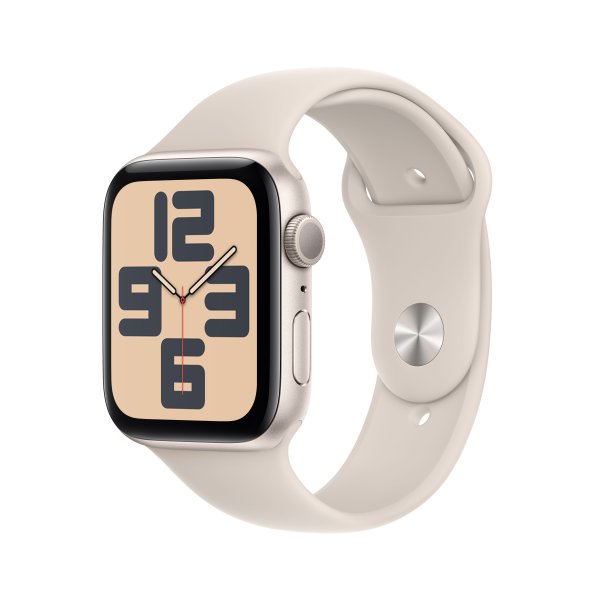 Apple Watch SE GPS, 44 mm, S/M (130-180 mm Umfang) Aluminuimgehäuse Polarstern, Sportarmband Polarst