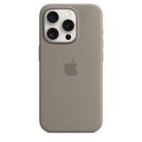 Apple iPhone 15 Pro Silikon Case mit MagSafe Tonbraun