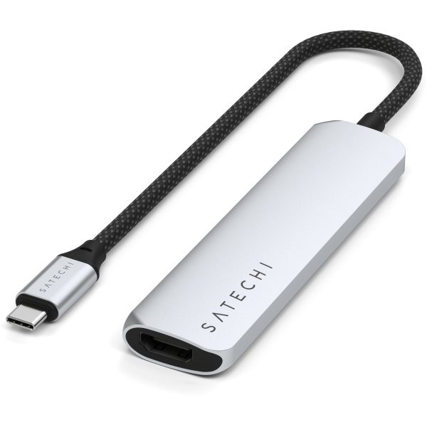 Satechi USB-C Slim Multi-Port Hub (4 in 1 Adapter), Silber