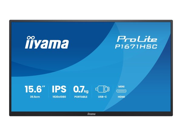 Iiyama ProLite P1671HSC-B1 - LED-Monitor - 39.6 cm (15.6")