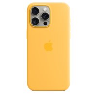 Apple iPhone 15 Pro Max Silikon Case mit MagSafe Warmgelb