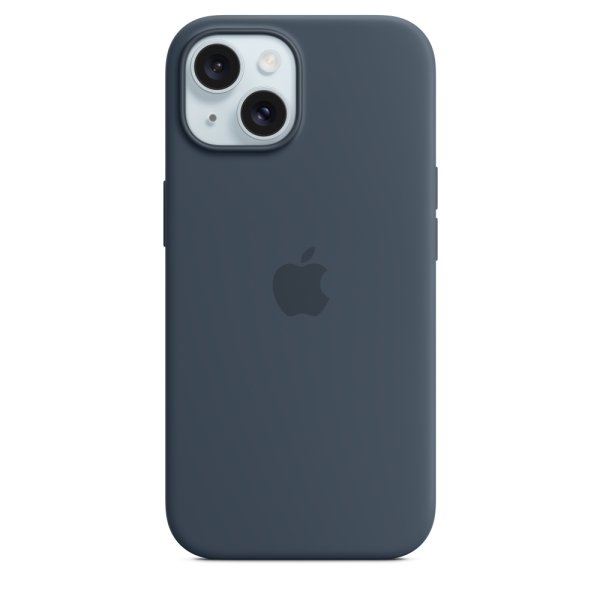 Apple iPhone 15 Silikon Case mit MagSafe, Sturmblau
