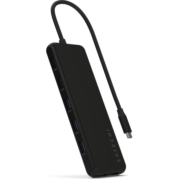 Satechi USB-C Triple Display Multiport Hub (13 in 1 Adapter), Schwarz