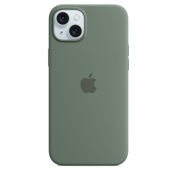Apple iPhone 15 Plus Silikon Case mit MagSafe, Zypresse