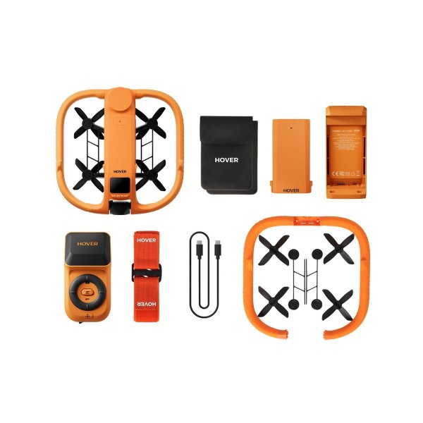 HOVERAir AQUA Combo, wasserdichte Drohne mit Ladehub + Extra-Akkus, Schwarz/Orange