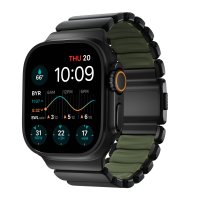 Nomad Stratos Titanium Armband für Apple Watch, (Series 1/2/3) 42/44/45/46/49mm Schwarz/Grün